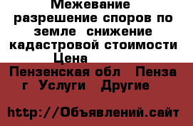 Межевание, разрешение споров по земле; снижение кадастровой стоимости › Цена ­ 13 000 - Пензенская обл., Пенза г. Услуги » Другие   